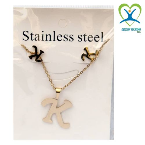 Ensemble Chaîne + Boucles D'oreilles Inox K