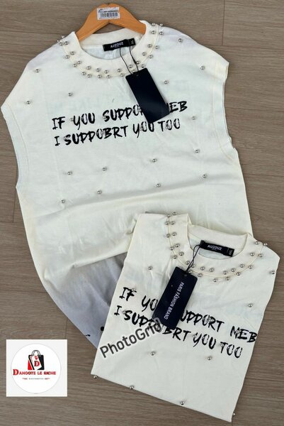 T-shirt unisexe style perlé