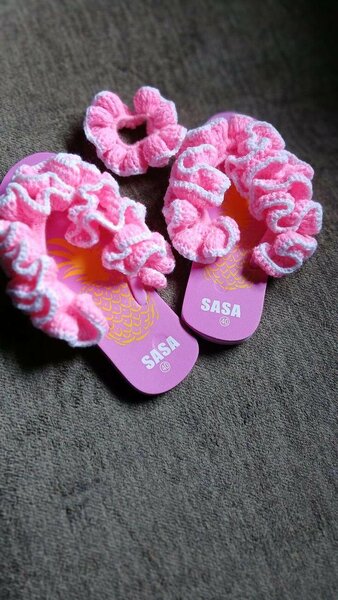 Chaussons Crocheted Roses