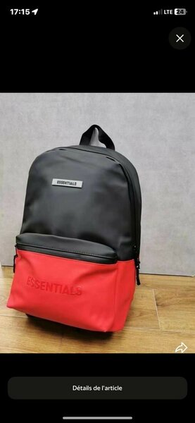 Sac à dos noir et rouge Essentials