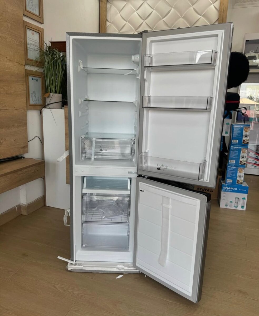 Midea Silver Double Door Bottom Freezer