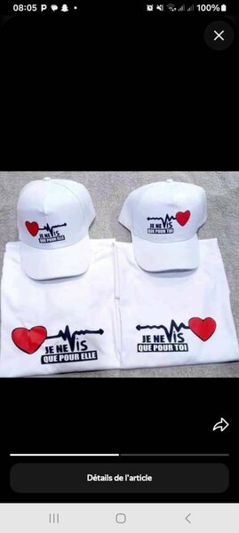 Duo Casquettes T-shirts Amour
