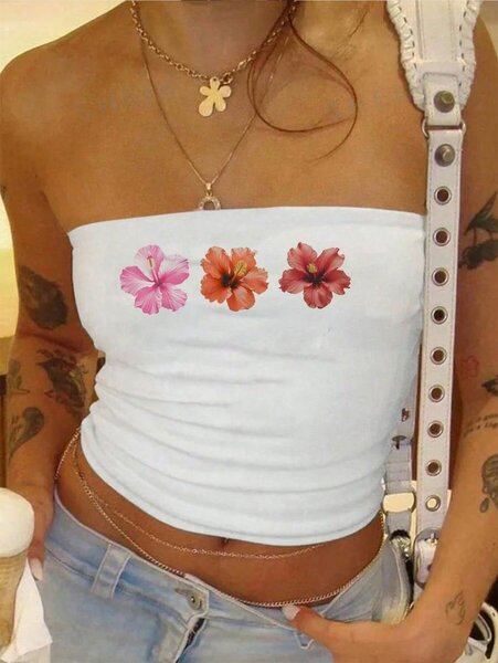 Haut tube floral pour femmes