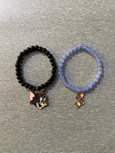 Tom and jerry Beaded charm bracelet