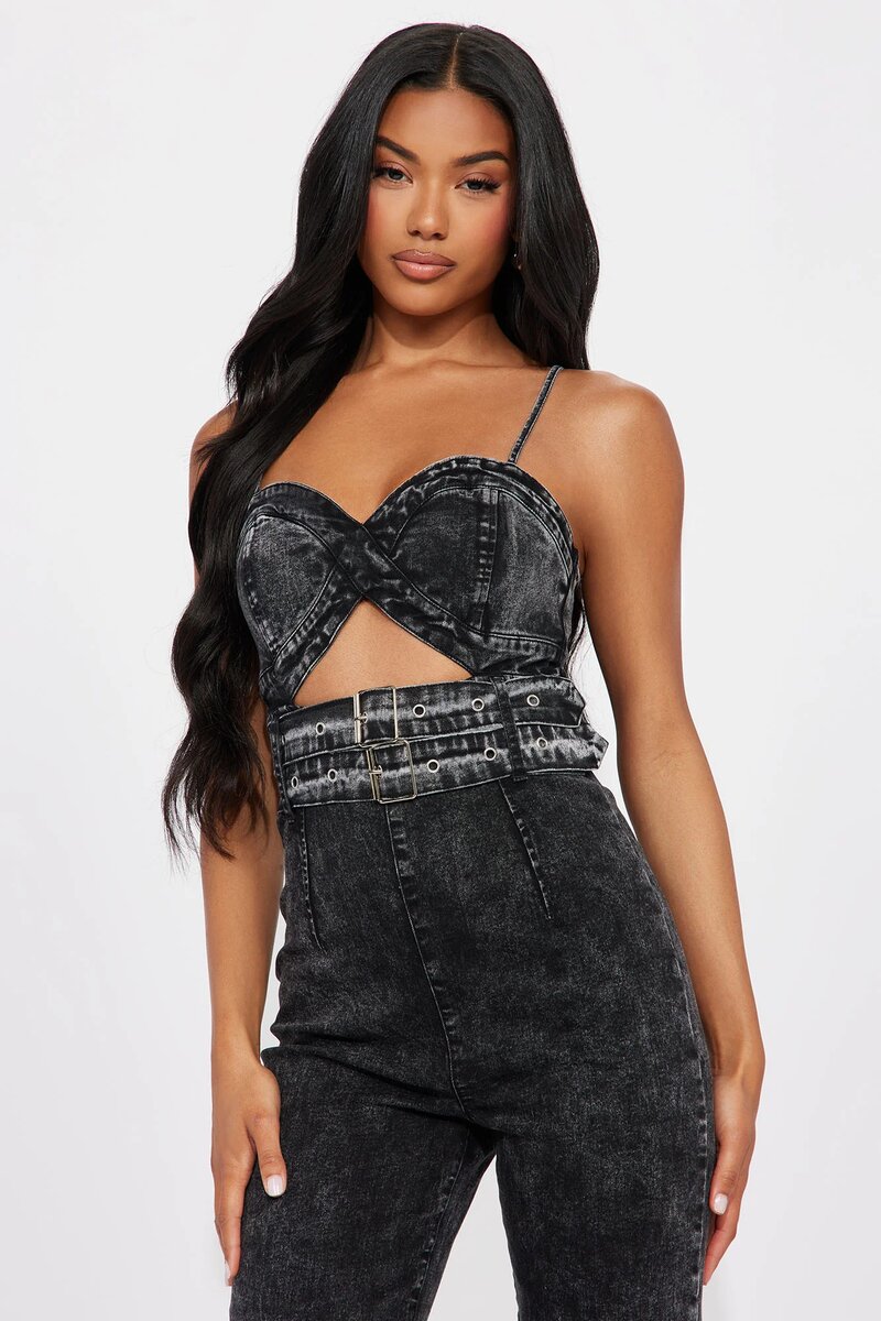 FASHIONNOVA DENIM JUMPSUIT