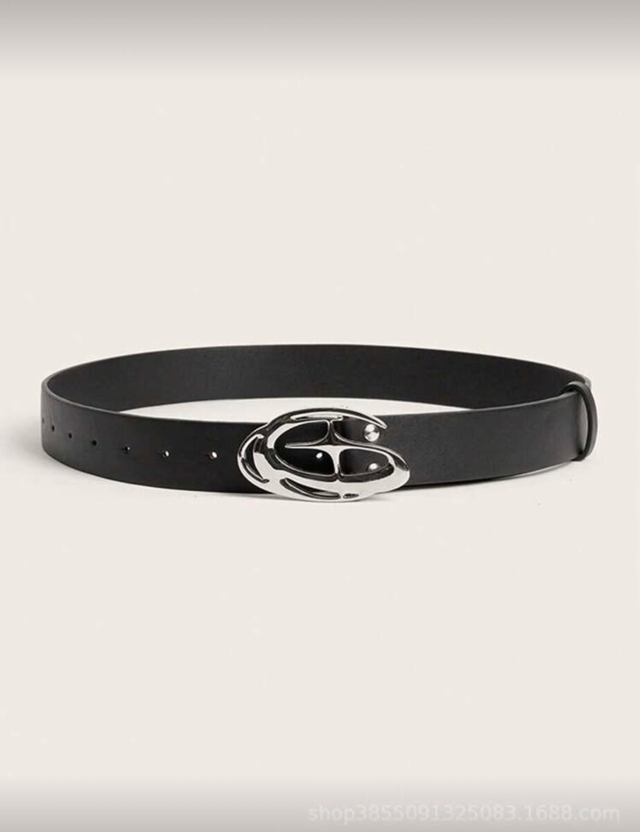 Ceinture cuir boucle argentée