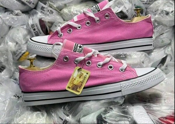 Baskets Roses en Toile