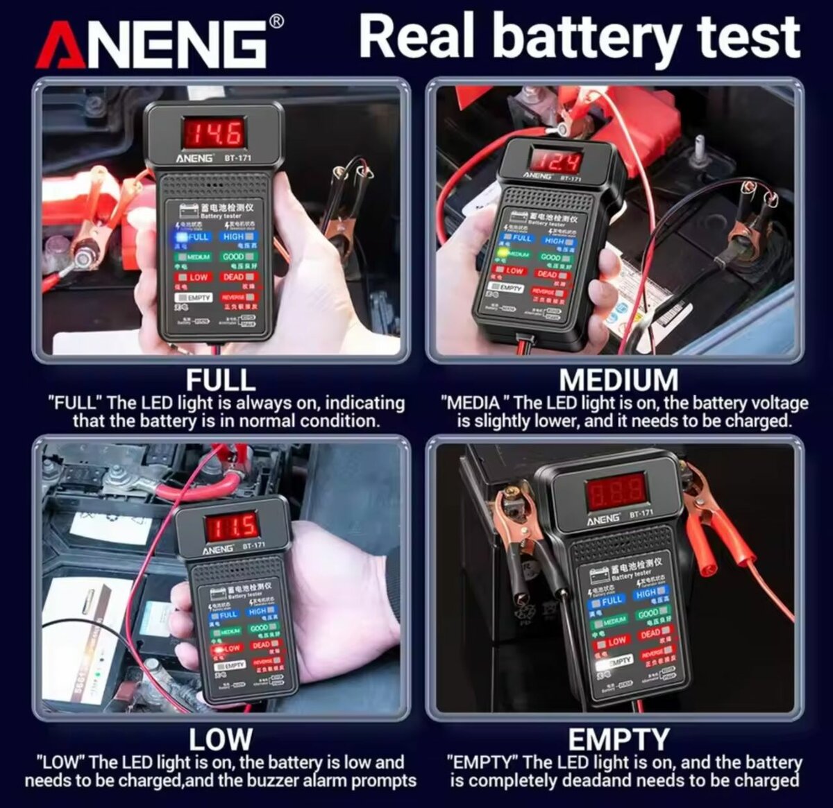 BT-171 12V Multifonctionnel Batterie Testeurs Auto