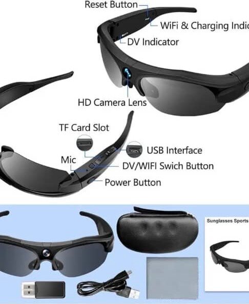 Lunettes caméra HD WiFi Sport