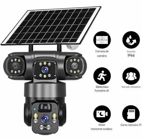 Caméra Solaire Sécurité IP66