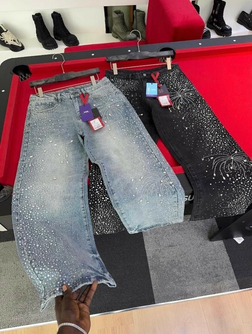 Jeans étincelants unisexes