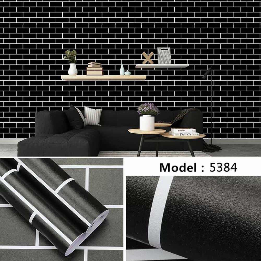 Papier Peint Adhésif Brique Noir