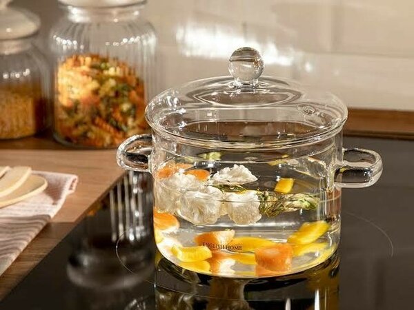 Glass cooking pot