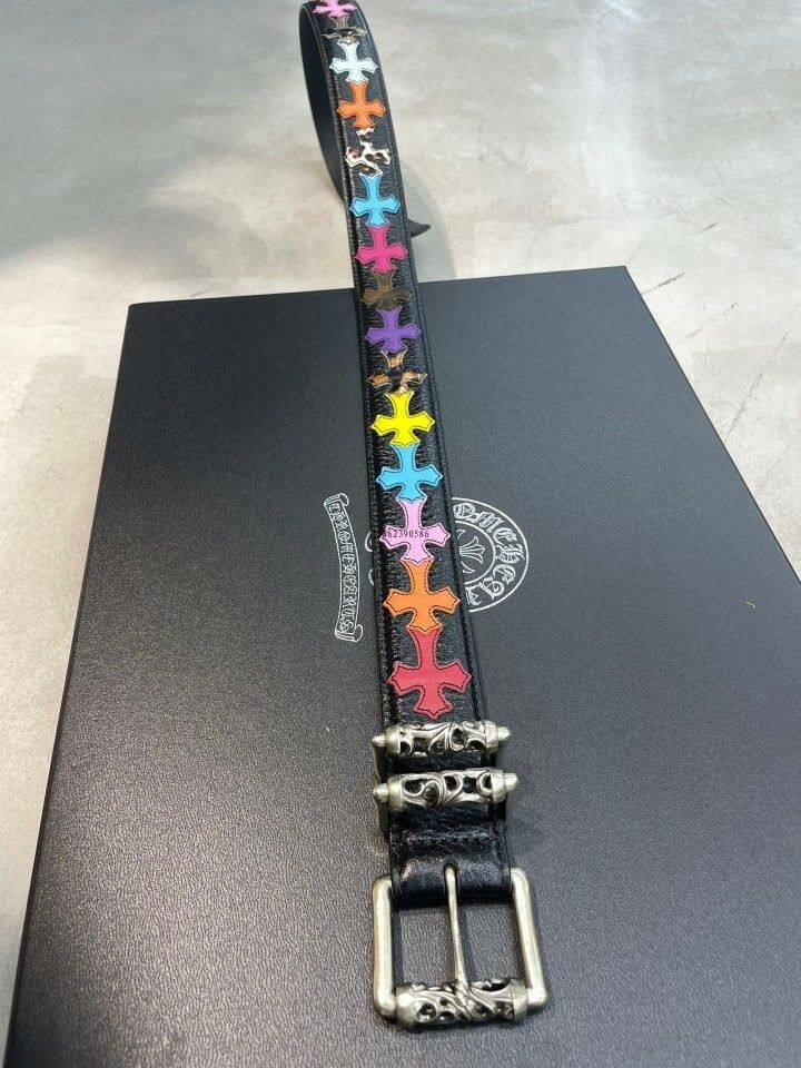 Ceinture en cuir multicolore