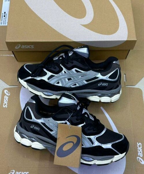 Baskets Asics noires/argent homme
