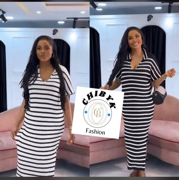 Robe rayée élégante femme