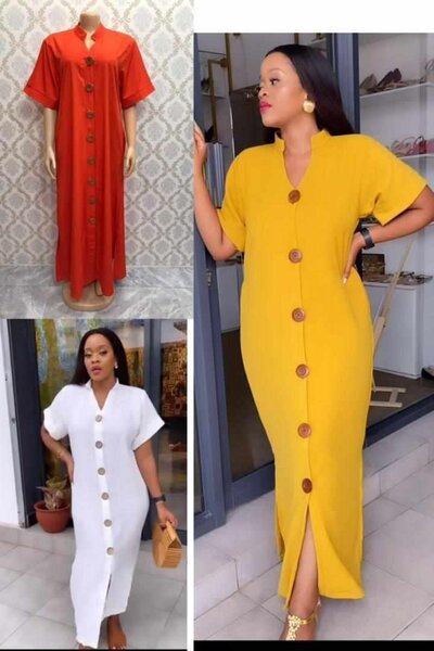 Robe Longue à Boutons Élégante