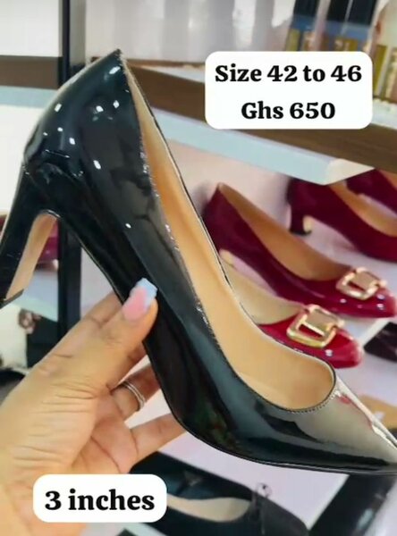 Plus Size Patent Black Heel