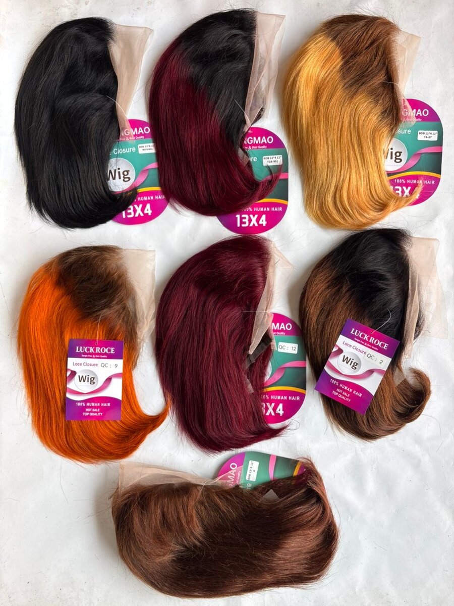 LUCKROCK Perruques frontales cheveux humains