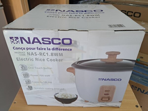 Nasco 1.8 litres electric rice cooker wood design