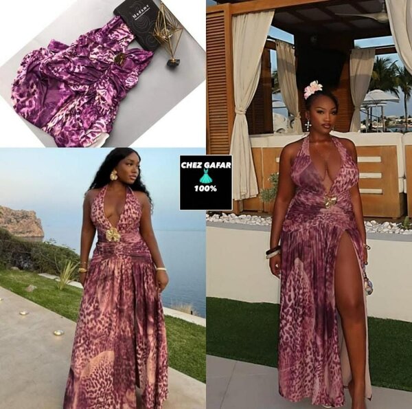 Robe longue à imprimé léopard