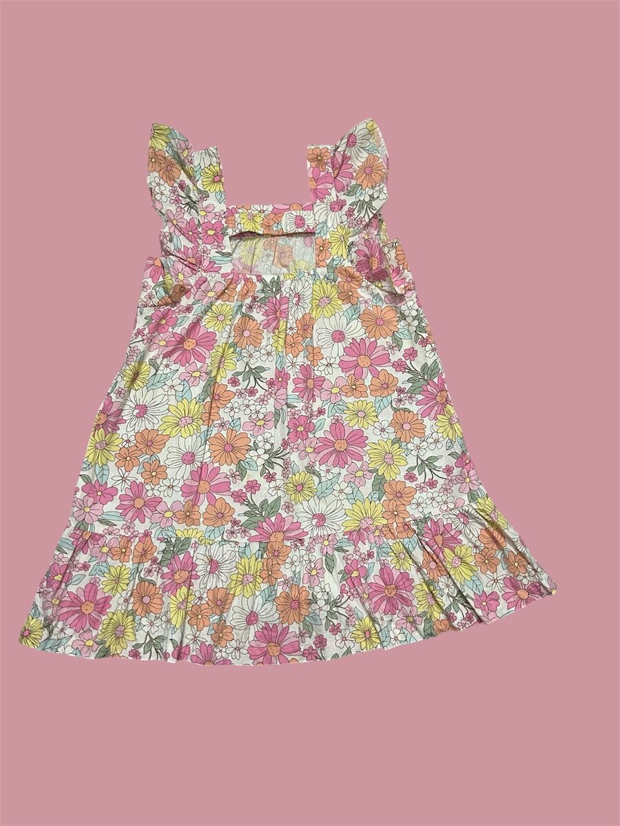 Robe fille à fleurs colorées
