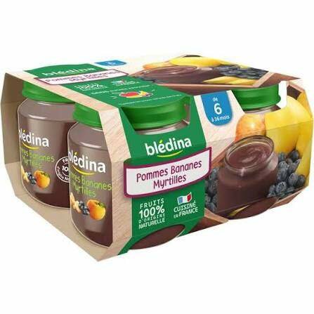 Purée Pommes Bananes Myrtilles