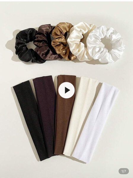 Lot de chouchous et bandeaux en satin