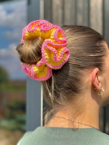 Chouchou crochet coloré