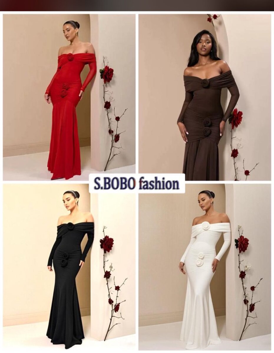 Robe longue chic avec fleurs