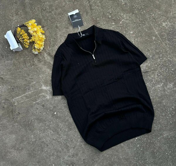 Polo à manches courtes noir