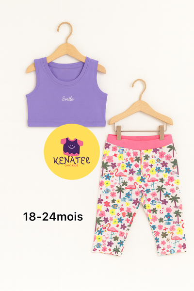 Ensemble Bébé Fleurs 18-24M