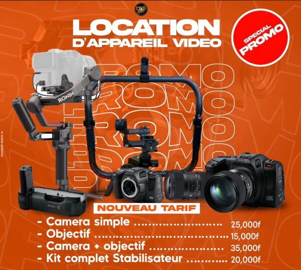 Camera black magique 6k pro et stabilisateur RS3 en location