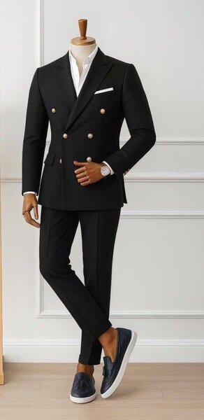 Costume élégant noir homme