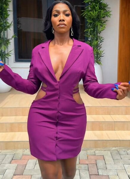 Robe blazer élégante violette