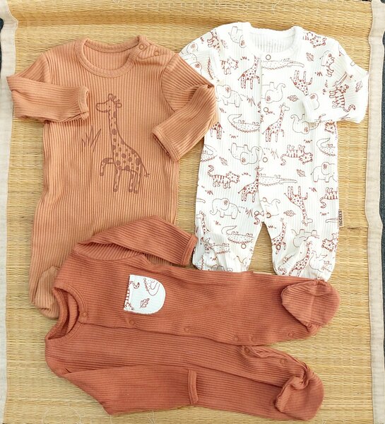  Grenouillères en coton 0 à 6 mois