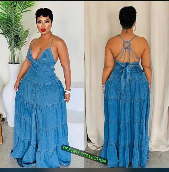 Robe Maxi Jean Réservoir Femme