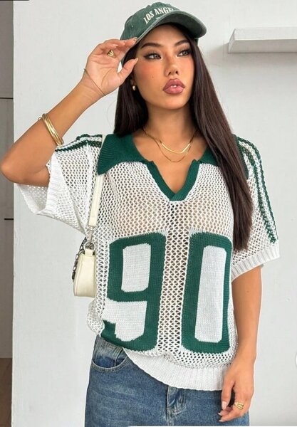 Mesh Knit Oversized Jersey