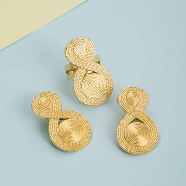 Élégant ensemble bijoux doré