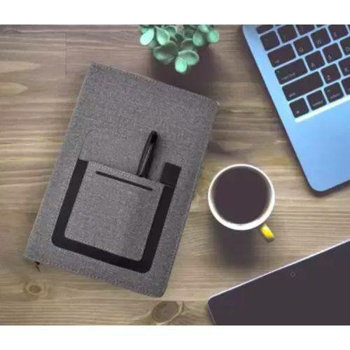 Professional Fabric Diary Notebook with pocket for phone car