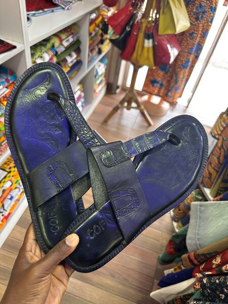 Kumasi made leather slippers