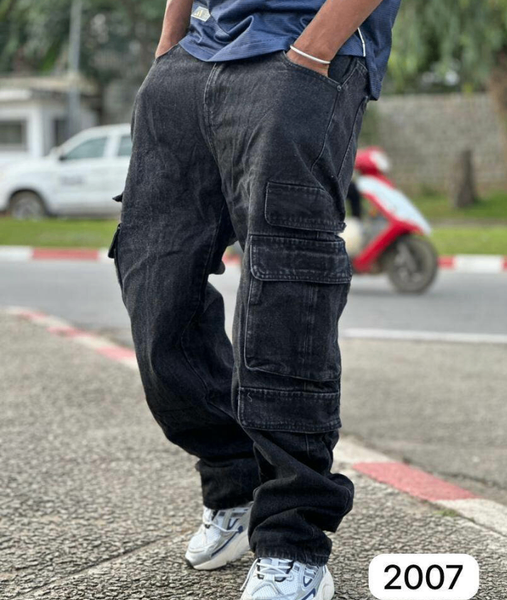 Pantalon cargo noir homme