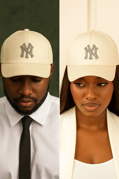 Casquette beige à logo urbain