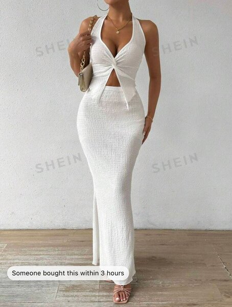 Robe longue élégante blanche