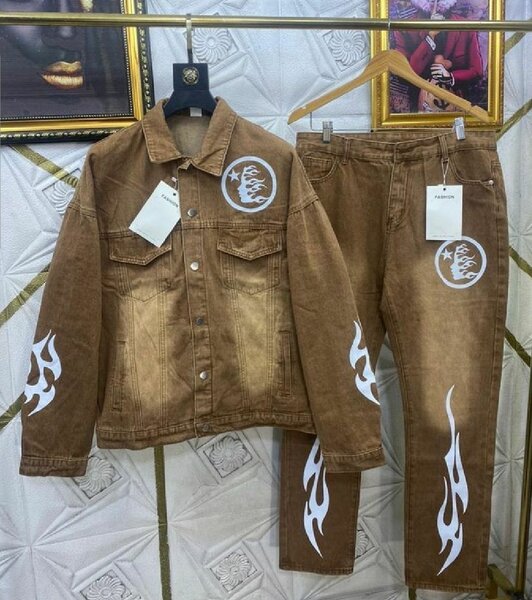 Ensemble en denim marron stylé