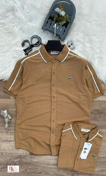 Chemise Polo Marron Homme Lacoste