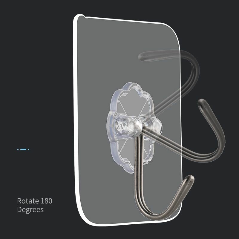 Crochet adhésif rotatif mural