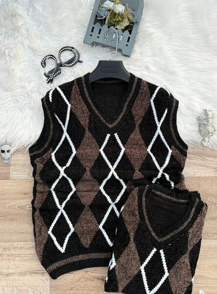 Pull sans manches en maille