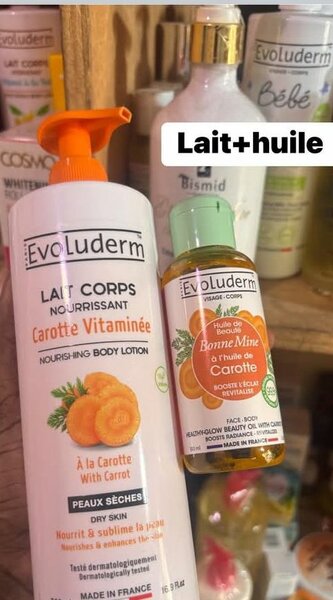 Lait evoluderm+huile carotte