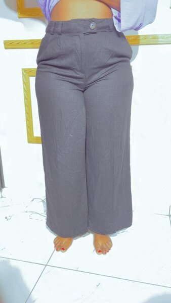 Pantalon large taille haute chic